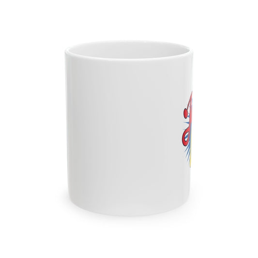 Sunshine Smile Ceramic Mug — Retro Happy Face Coffee Cup (11oz)