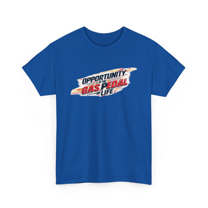 Gas Pedal Life Tee — "Opportunity Gas Pedal Life" Retro Racing Graphic T-Shirt