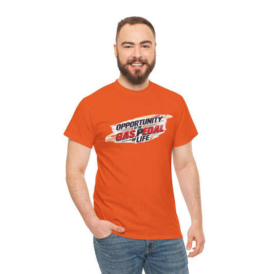 Gas Pedal Life Tee — "Opportunity Gas Pedal Life" Retro Racing Graphic T-Shirt