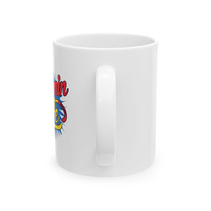 Sunshine Smile Ceramic Mug — Retro Happy Face Coffee Cup (11oz)
